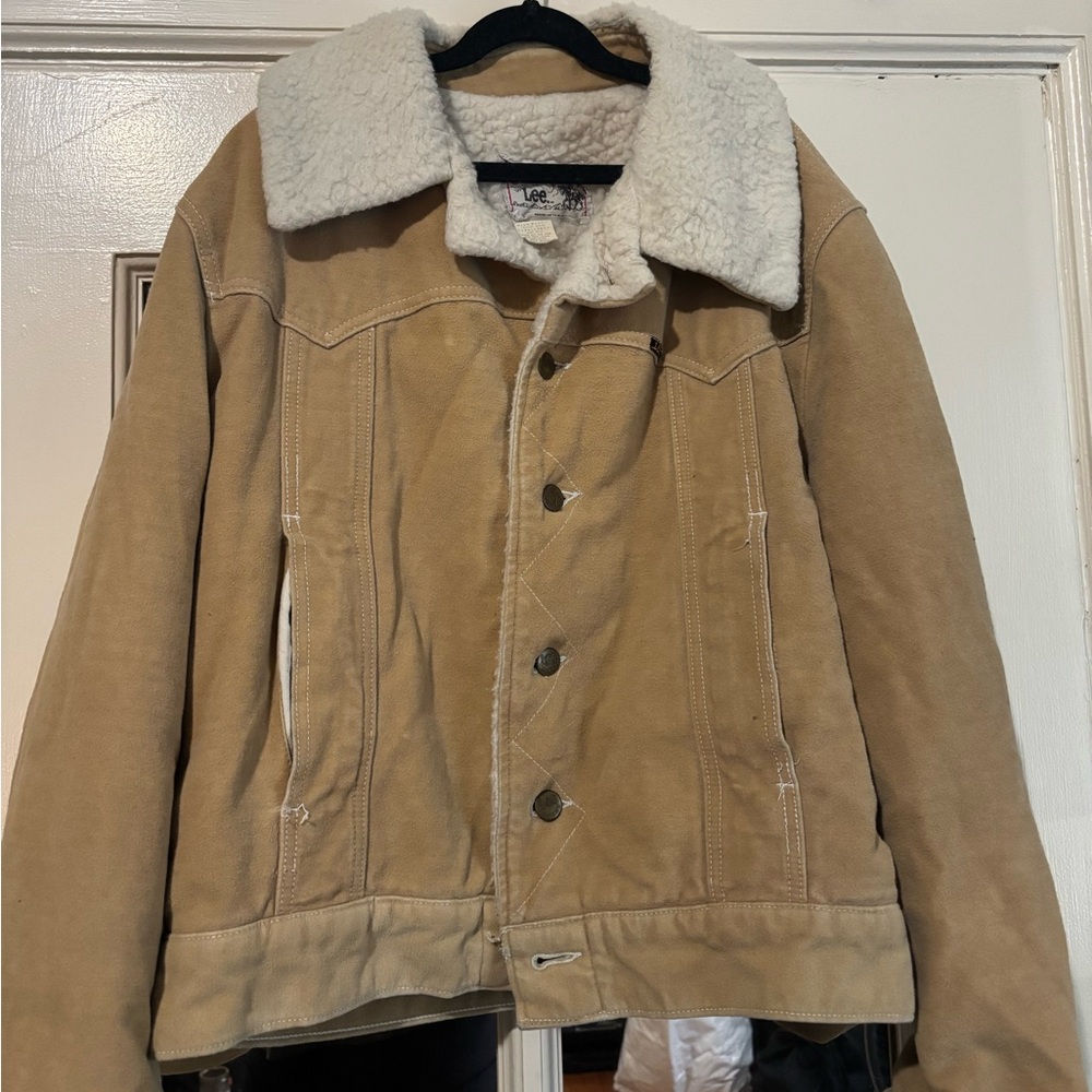"Lee" Storm Rider Vintage Tan Sherpa-Lined Jacket